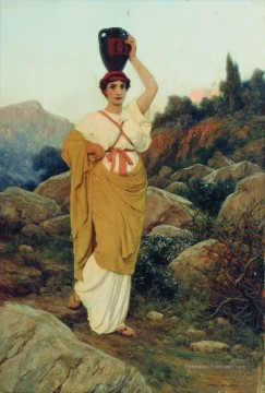 Femme grecque Stephan Bakalowicz Rome antique Peinture à l'huile